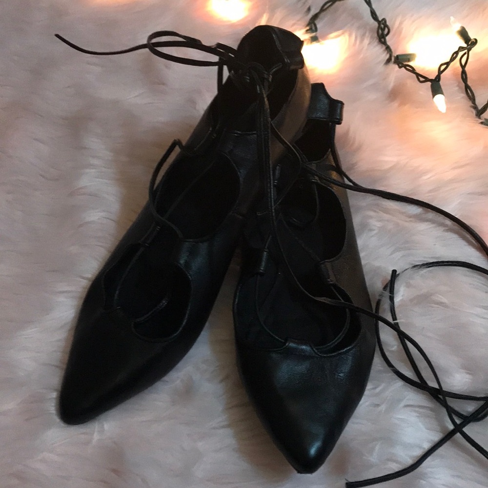 Lace up leg flats